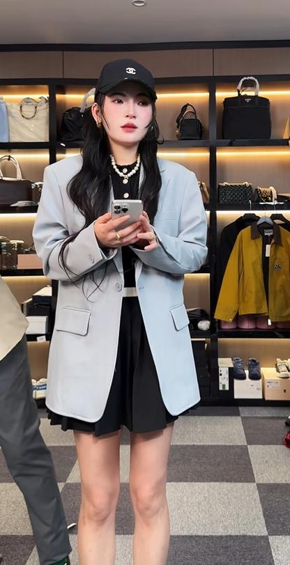 纯色简约休闲西装外套 商品图3