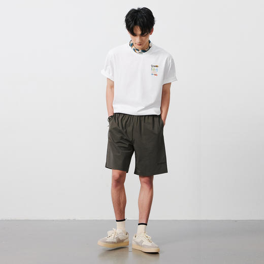 NPC潮牌皇冠系列胸前十字绣花短袖T恤男背后刺绣印花图案NP55TE74 商品图1