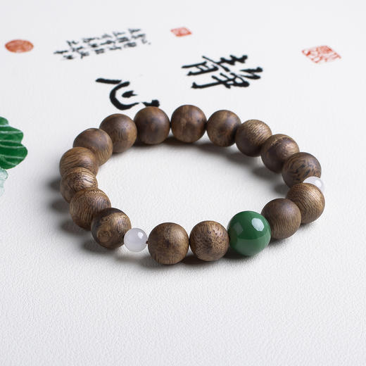 xy0486沉香+碧玉大手串 商品图2