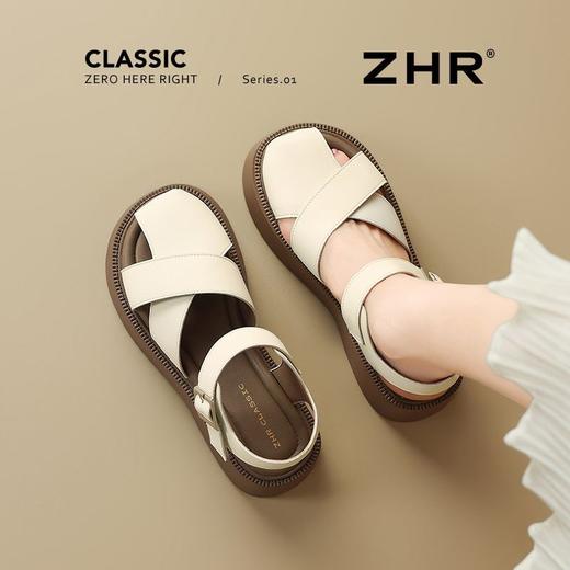 ZHR则则厚底罗马凉鞋女2025新款夏季松糕底女鞋超软舒适包头凉鞋 商品图7