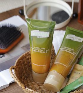 发膜 【丝琳角蛋白黄金双管发膜】官旗  ⚠️化学博士+哈佛、麻省教授+GUCCI调香师爱徒联合研制  🔺独特双管——打开和锁住头发吸收通道  🔺专利24K纳米金，光泽度➕12.7%