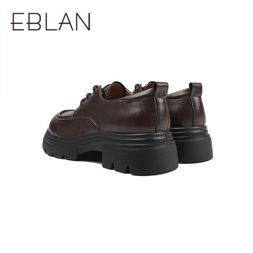 伊伴秋季复古系带乐福鞋厚底增高女时尚休闲鞋B25438851 商品图3