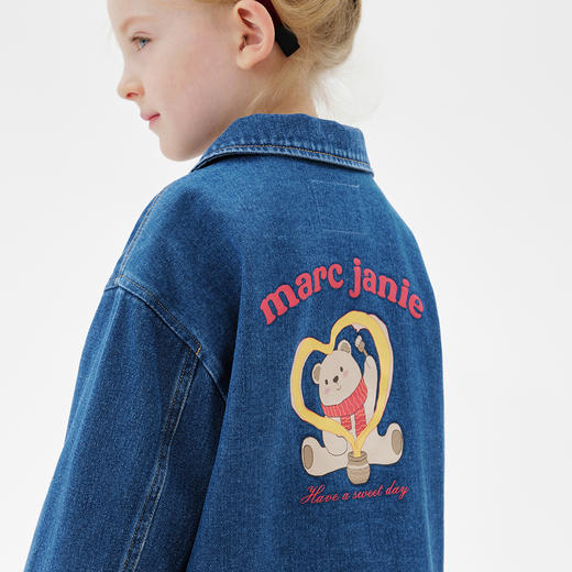 马克珍妮女童爱心小熊纯棉牛仔外套2025年秋装新款551509 商品图3