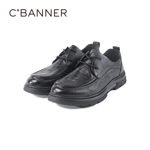 4楼千百度2025秋季软面抓花牛皮鞋面轻软橡胶大底男鞋A25460712 商品图4