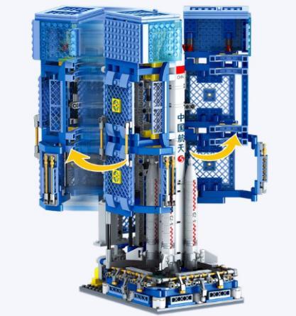 奥迪双钻（AULDEY）长征五号运载火箭+航天员儿童积木玩具5岁+ 商品图1