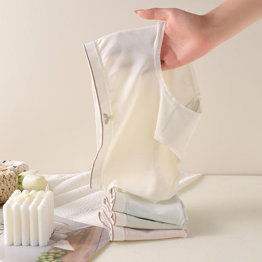 女士中腰简约内裤无痕女式抗菌裆舒适可爱学生少女风8639 商品图2