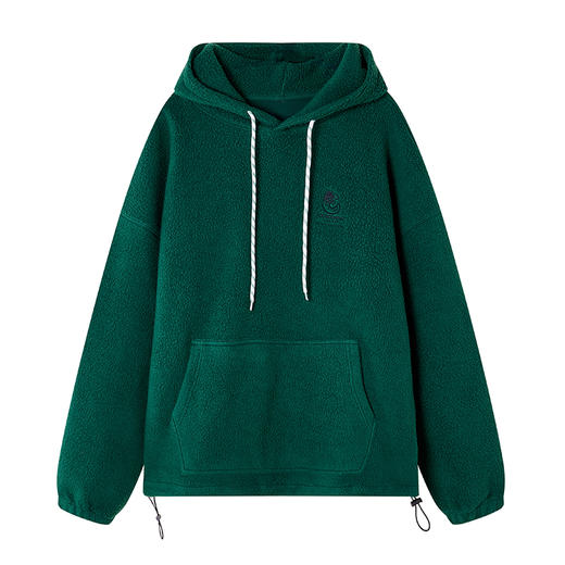 NPC潮牌CC系列仿羊羔毛连帽刺绣卫衣秋冬情侣加绒卫衣CC3AST40 商品图6