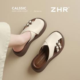 ZHR则则厚底增高拖鞋女包头拖夏季新款懒人通勤一脚蹬时尚休闲鞋