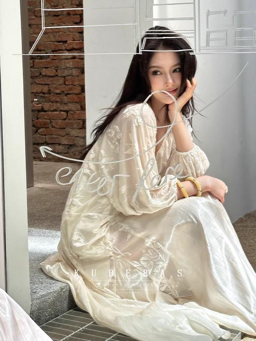 法式鱼尾植绒拼接长裙送防透吊带 商品图4