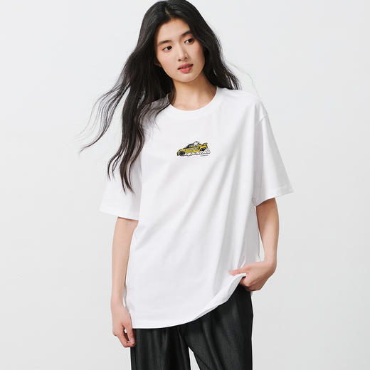 NPC潮牌CC系列重磅255克纯棉小狗开车发泡印花短袖T恤男CC55TE62 商品图3