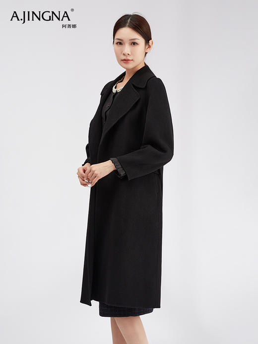 【商城同款】阿菁娜千金风气质灯笼袖绵羊毛大衣F30D211006 商品图2