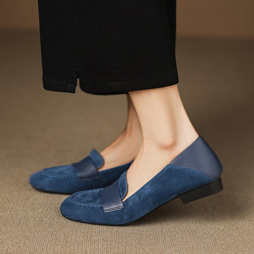 【预售5天】真皮圆头低跟乐福鞋女新款英伦软底舒适单鞋百搭平底鞋小皮鞋AJ&AJ9989 商品图3