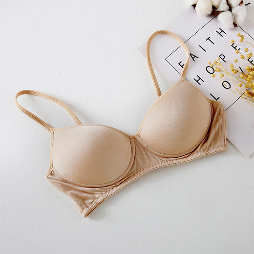 丁摩 日系真丝内衣女小胸薄款舒适调整型无钢圈文胸无痕桑蚕丝胸罩5ZF-1801 商品图14