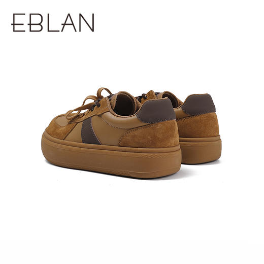 2楼伊伴2025年秋季撞色鞋带德训鞋防滑橡胶大底单鞋B25432501 商品图3