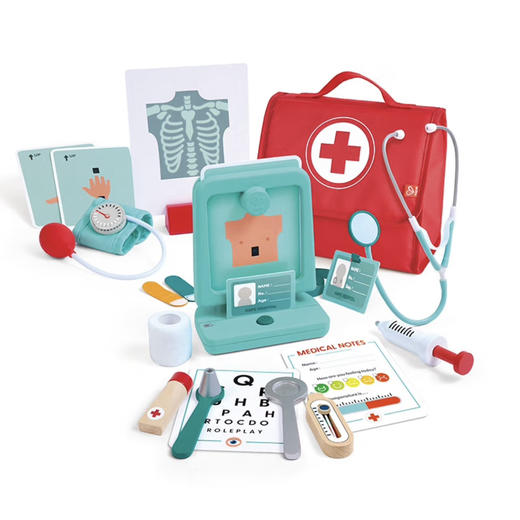 Hape萌医趣味诊疗套装儿童过家家仿真小医生牙医扮演玩具听诊器 商品图4