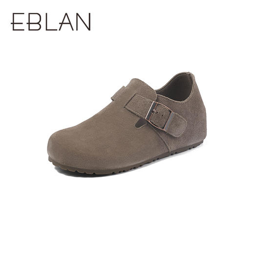 2楼伊伴2025秋季复古勃肯鞋牛绒鞋面内增高隐形增高勃肯鞋B25451901 商品图0