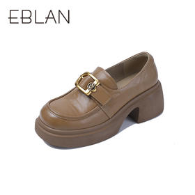 2楼伊伴2025潮流新款厚底乐福鞋单鞋B25112010