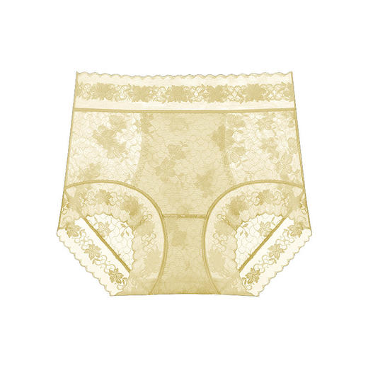 雀说 【4条】内裤女蕾丝中高腰收腹山茶花香氛10A抗菌桑蚕丝加长裆轻薄三角裤MZ8010-9 商品图4