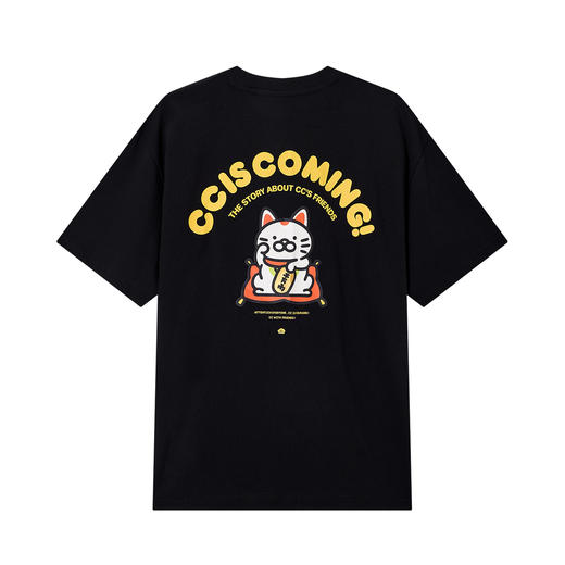 NPC潮牌CC系列100%棉金币招财猫印花短袖T恤男女童趣舒适CC55TE67 商品图5