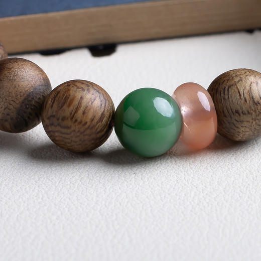 xy0487沉香+南红寿字大桶珠手串 商品图6