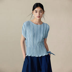 【林栖设计小店】肌理感T恤多色优雅百搭修身显瘦2025夏季新款短袖上衣女F1952544