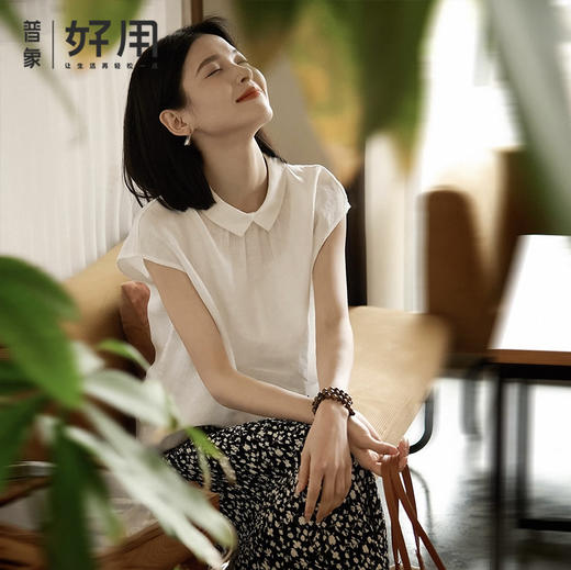 【可以两穿的小衬衫！】卷卷紫翻翻乐减龄无袖小上衣 商品图0