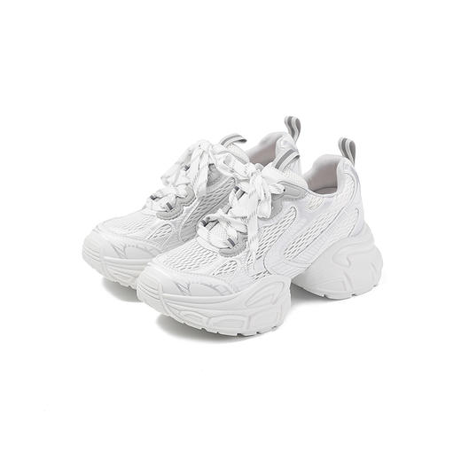 2楼伊伴2025夏季耐磨耐穿简约老爹鞋百搭基础款网纱运动鞋B25318212 商品图5