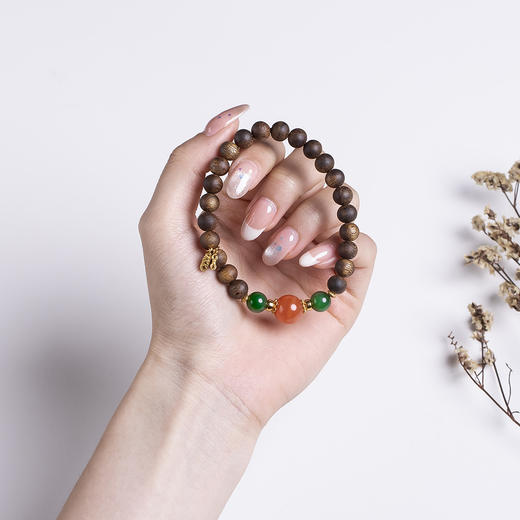 xy0485沉香+南红碧玉吉祥手串 商品图8