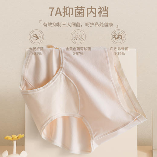 丁摩 【3条装】60支新疆长绒棉内裤女100%纯棉女士内裤【加长裆】7A抑菌裆大码女生三角裤5ZF-2083 商品图1