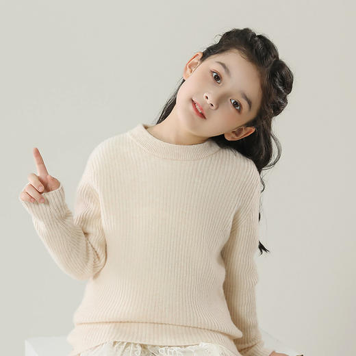 Avann阿曼衣圆领抽条儿童羊毛衫MWF46 商品图3
