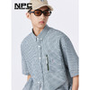 NPC潮牌胸前口袋拉链泡泡纱格纹短袖衬衫休闲舒适透气NP33SH27 商品缩略图0