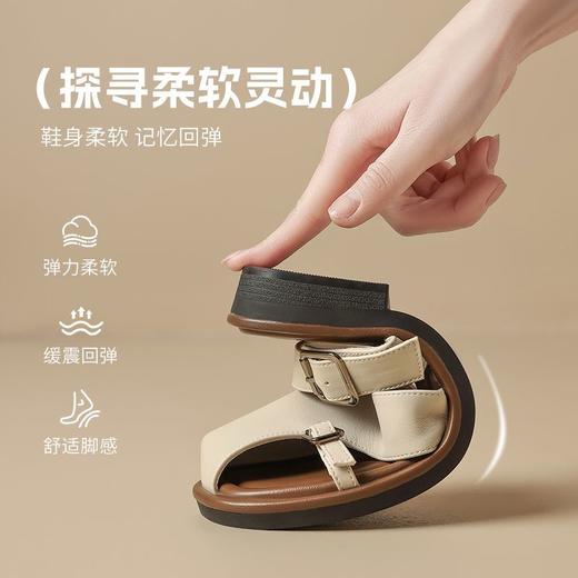 ZHR则则双扣饰平底拖鞋女2025夏季新款包头拖外出通勤ins超软女鞋 商品图3