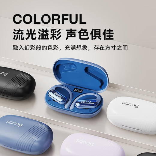 SANAG塞那 挂耳式运动蓝牙耳机入耳式无线高清音质骑行跑步音乐降噪超长续航男女适用于苹果小米Z22 灵眸黑 华为鸿蒙安卓苹果小米OPPO通用 商品图2