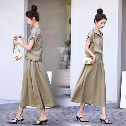 宽松遮肚子显瘦减龄，两件套衬衫连衣裙HR-LYSX2562 商品图2