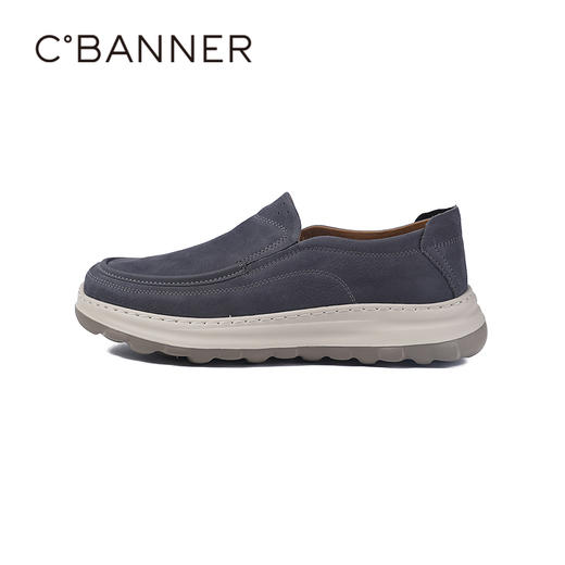 4楼千百度2025轻韧牛皮高弹大底懒人休闲男鞋A25421106 商品图1