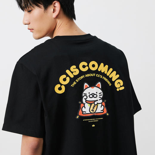 NPC潮牌CC系列100%棉金币招财猫印花短袖T恤男女童趣舒适CC55TE67 商品图2