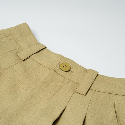 谜底纯色阔腿裤女2025夏季新款通勤气质高腰宽松八分裤25BMK5006 商品图3