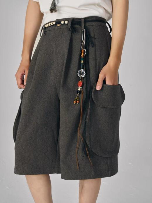 共和GongheRepub/GH24035/宽松复古阔腿裤 提花夏季中裤 商品图0