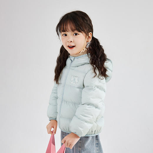 笛莎Deesha 童装女童羽绒服2025冬新款女童可爱甜美立体造型连帽羽绒服 商品图4