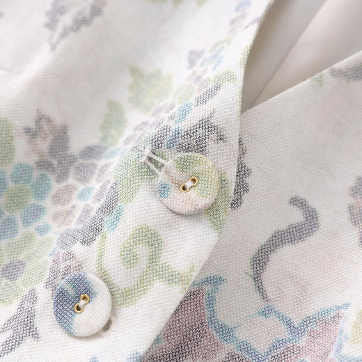 「高货wl」全新升级【铂金会员395/天猫529/差价134】(99634)洛诗琳夏季老钱风印花天丝麻马甲高腰通勤阔腿裤两件套女 商品图2