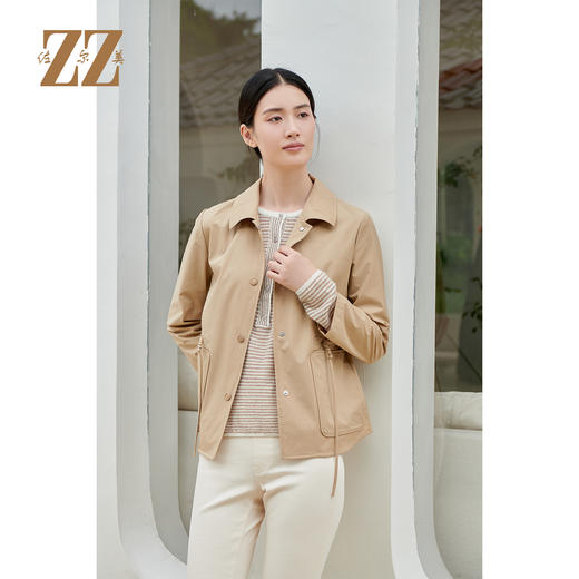 佐尔美经典纯色时尚简约风衣外套上衣女E33FZ12 商品图3