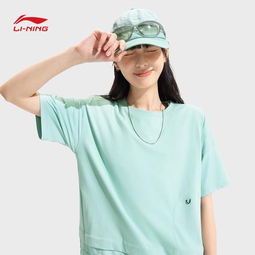 李宁CF溯女子反光速干凉爽防晒宽松短袖T恤ATSV638 商品图3