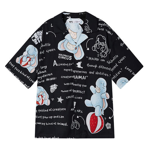 NPC潮牌＆MAIMAI联名系列天丝满印衬衫宽松夏季情侣装NP34SH01 商品图5