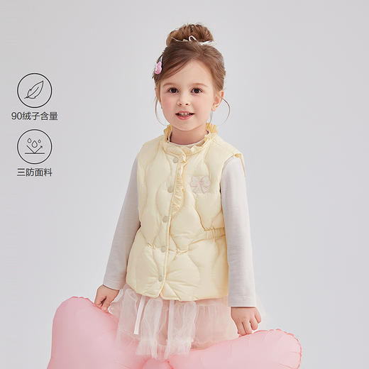 笛莎Deesha 童装女童马甲2025冬新款女童甜美公主风轻薄羽绒服马甲背心 商品图0