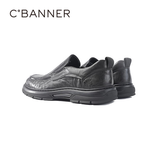 4楼千百度2025秋季软面抓花牛皮鞋面轻软橡胶大底男鞋A25460711 商品图5