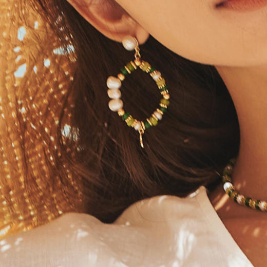 Ancient Greece古希腊时期 | 希腊浪花绿石耳环 商品图2