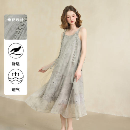 西遇吊带薄纱连衣裙女新款海边度假风仙女花边沙滩裙D0050477/V0050703/K0050852 商品图2