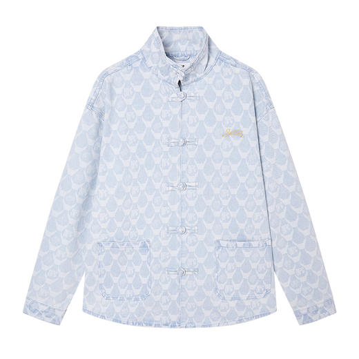 NPC潮牌满印【青花瓷】花瓶立领盘扣刺绣牛仔夹克男中式NP46TJ16 商品图5