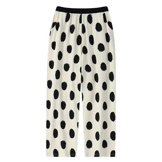 丁摩 遛弯裤女夏【纯棉】薄款印花阔腿九分裤可外穿女士纯棉家居裤睡裤5ZF-23111 商品图4