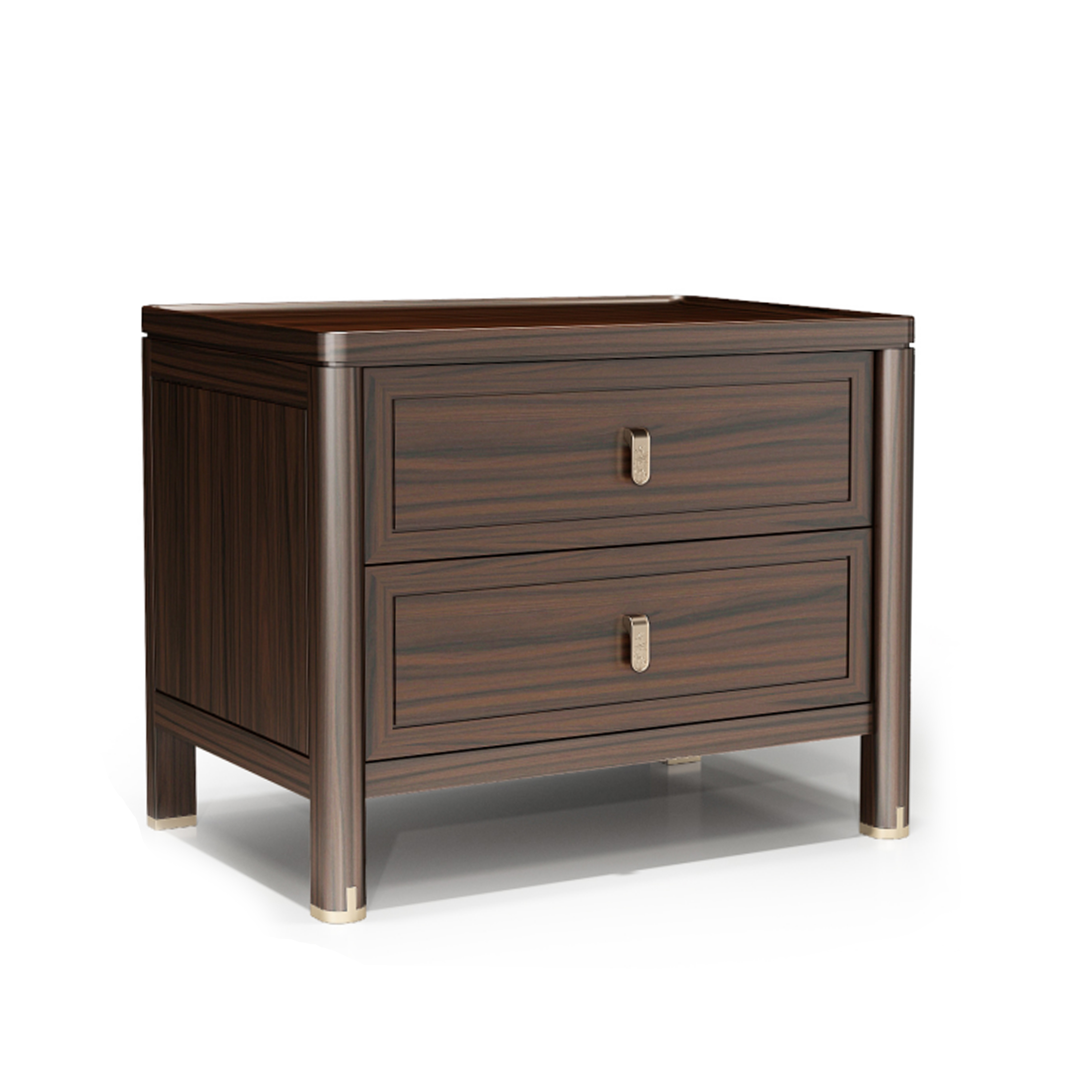 【新中式-床头柜KD-Y-T2504】黑檀/卧房/床头柜